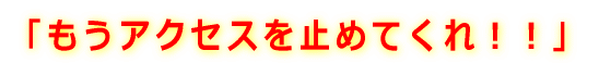 「もうアクセスをとめてくれ」 と言わんばかりの猛烈なアクセス!