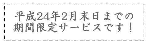 期間限定特別サービス