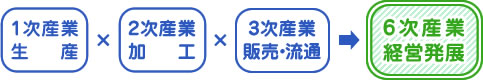 六次産業化を示す図式です。