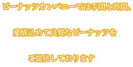 ピーナッツカンパニーでは手間と時間をかけて丁寧にピーナッツを栽培しております。